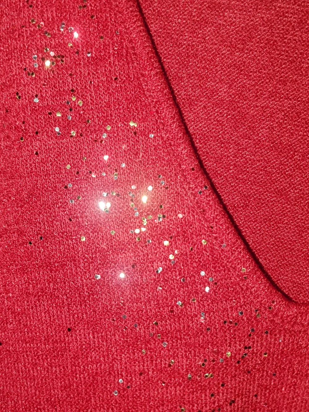 Acting Pro Red Glitter Cutout V-Neck Sweater